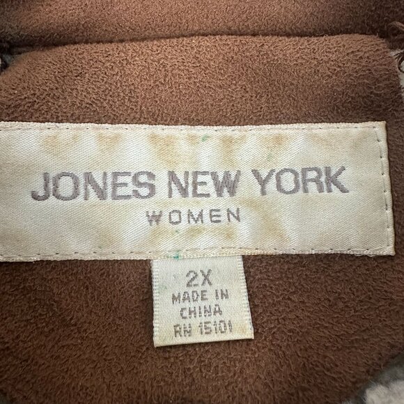 Jones New York Womens Brown Shearling Jacket Size 2X - Picture 3 of 7
